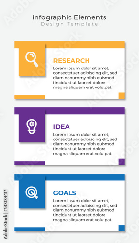 Vector Graphic of Infographic Element Design Templates with Icons and 3 Options