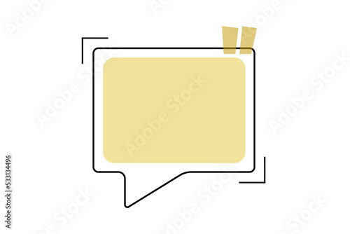 Gold Quote Bubbles, Quote frames templates. Text in brackets, citation empty speech bubbles, Textbox isolated, PNG file.