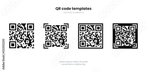 Scan QR code icon symbol sign. Digital scanning qr code template. QR code scan for smartphone. QR code for payment for mobile app, website, UI UX.