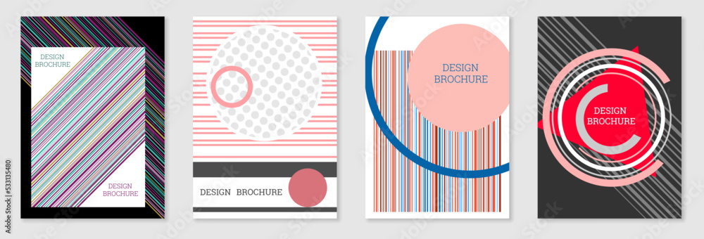 Set of cover design in Memphis style. Geometric design, abstract background. Fashionable bright cover, banner, poster, booklet. Creative colors. Set of cover design in Memphis style. Geometric design, abstract background. Fashionable bright cover, banner, poster, booklet. Creative colors.