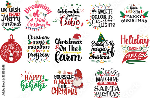 Christmas vector quotes bundle