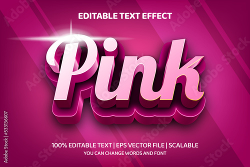 pink 3d text style effect