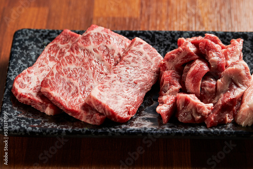 Raw meat in various parts