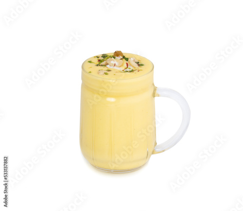 Indian Sweet Drink Lassi or Lassie on White Background