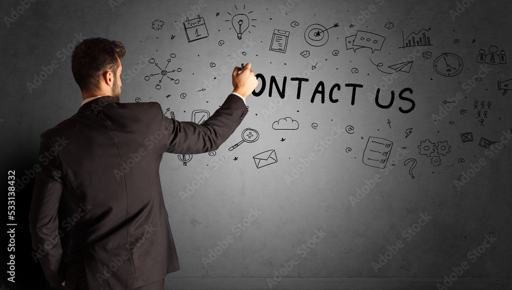 businessman drawing a creative idea sketch businessman drawing a creative idea sketch