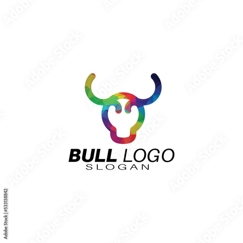 Head Buffalo Bull Elegant Logo Symbol Design Illustration Vector for Company