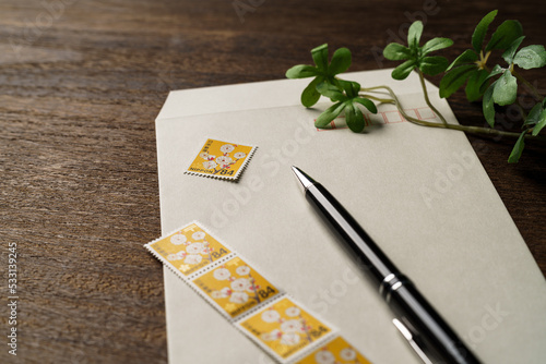 封筒と切手 photo