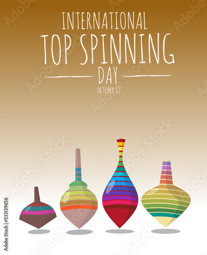 International top spinning day vector illustration, holiday concept, suitable for web banner, poster or card campign