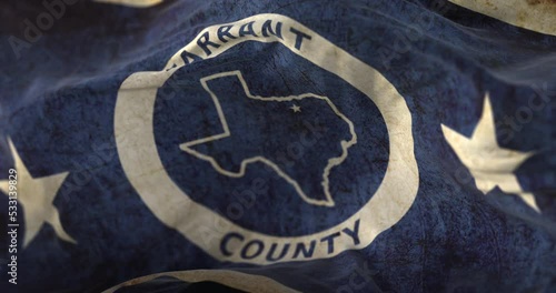 Tarrant county old flag, state of Texas, United States of America - loop photo