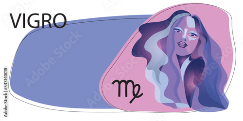 Virgo zodiac sign. Horoscope. Futuristic.