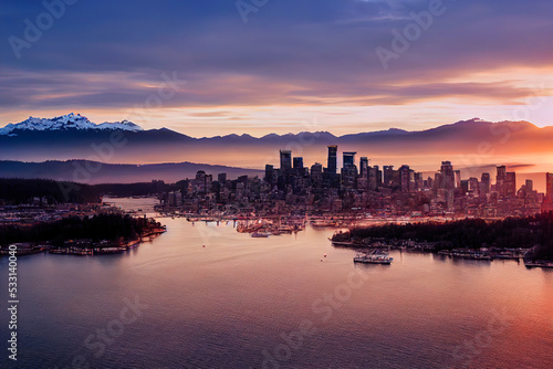 Beautiful view of downtown Vancouver skyline