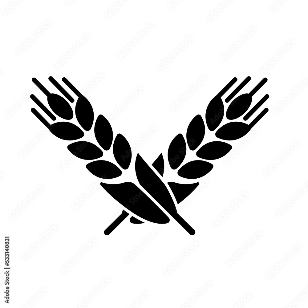 Wheat and grain frame icons. Line whole grain symbol illustration for