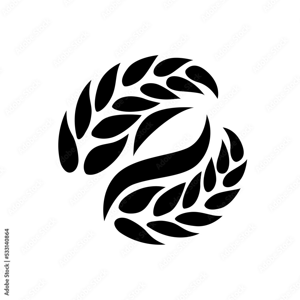 Wheat and grain frame icons. Line whole grain symbol illustration for