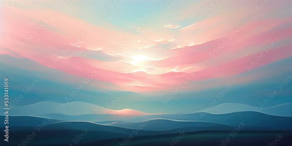 Light pink clouds in sunset blue sky Light pink clouds in sunset blue sky