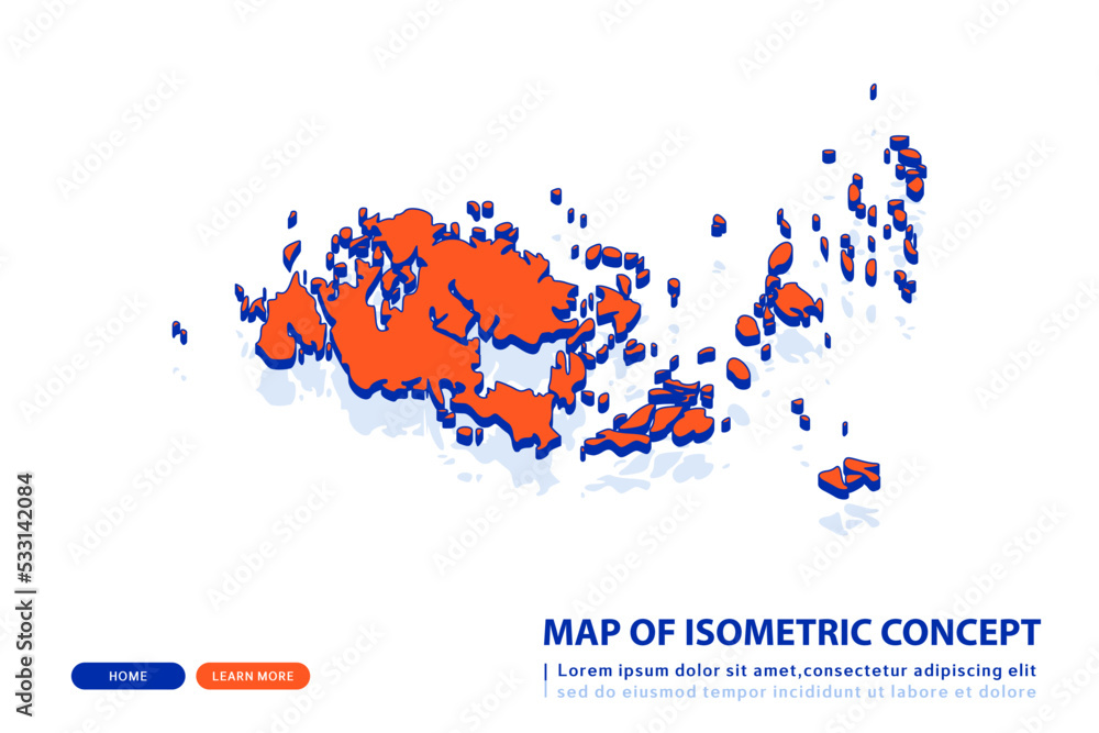 Fototapeta premium Orange map of Aland Islands on white background. Vector modern isometric concept greeting Card illustration eps 10.