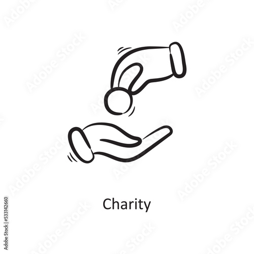 Charity Outline Icon Design illustration. Project Management Symbol on White background EPS 10 File