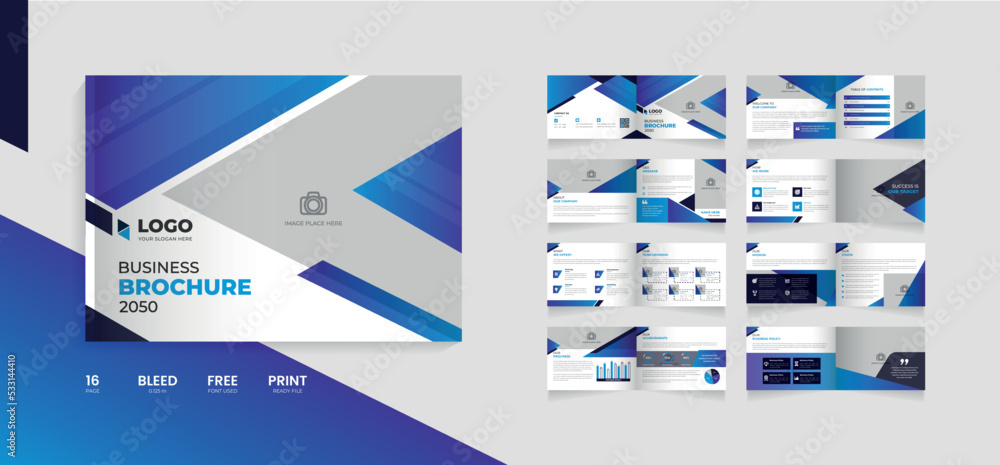 Obraz premium 16 Page creative corporate brochure design corporate company profile template