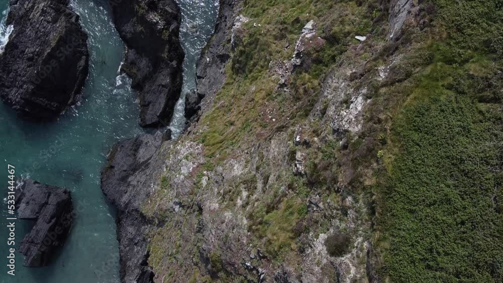 Seaside of the south of Ireland. Beautiful coast of the Celtic Sea on a day. Aerial video in full hd format. Seaside of the south of Ireland. Beautiful coast of the Celtic Sea on a day. Aerial video in full hd format.