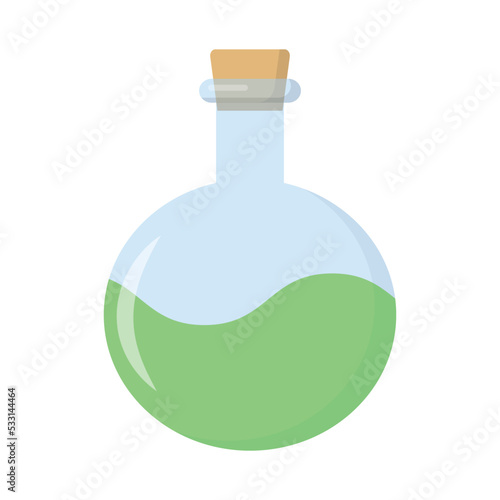 Vector graphic of witch potion. Green witch potion illustration with flat design style. Suitable for content design assets