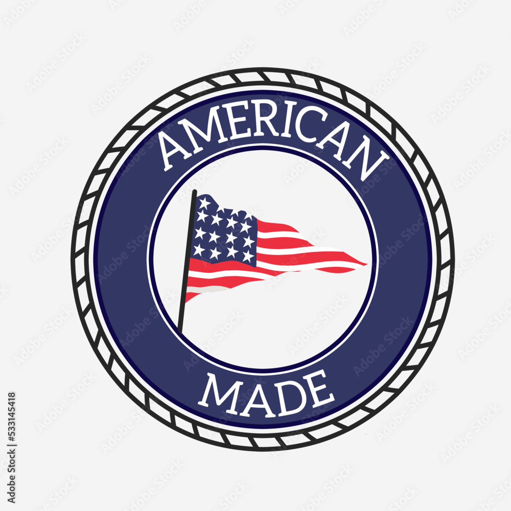 illustartion vector of american made tees graphic 
