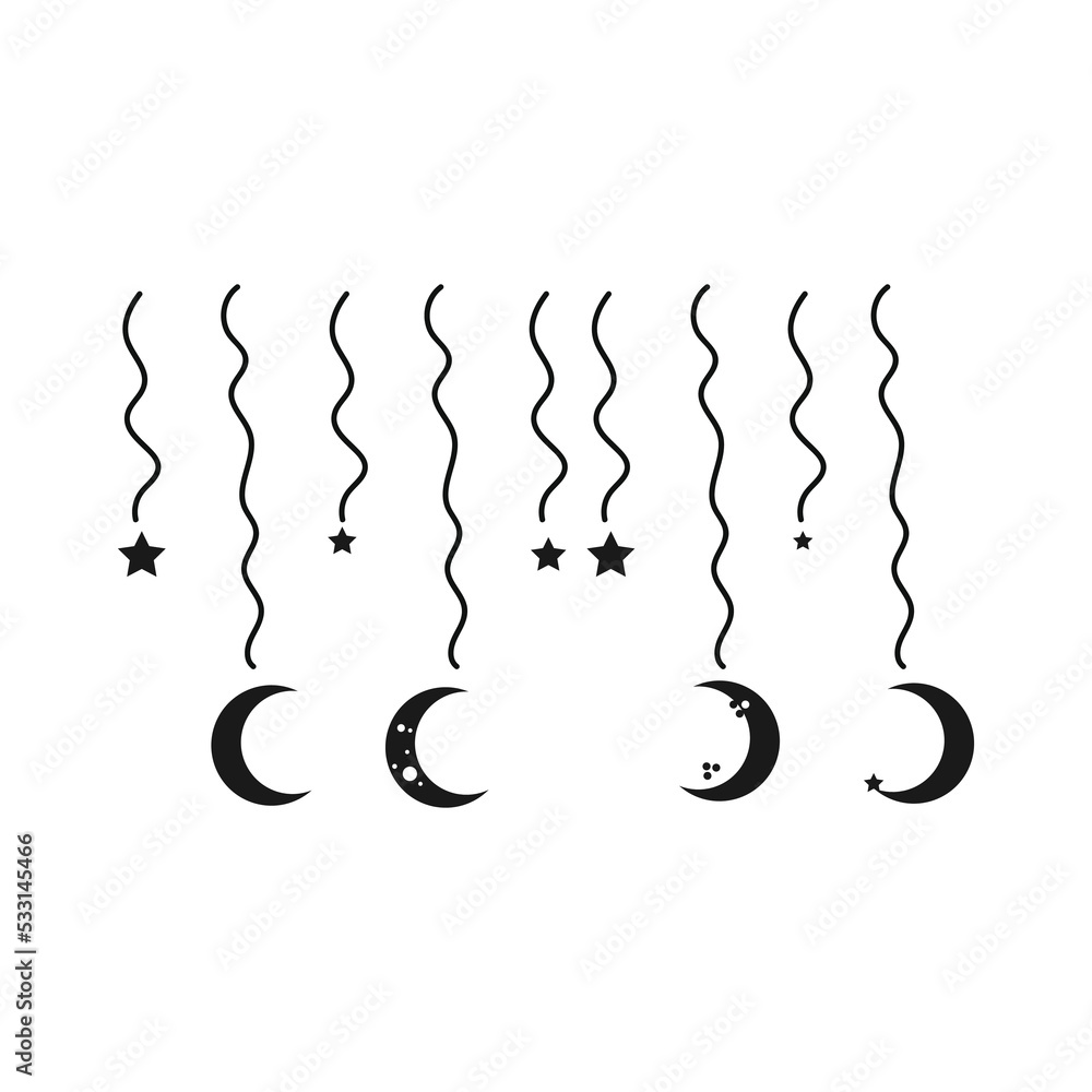 Fototapeta premium Elements moon and star dangling 