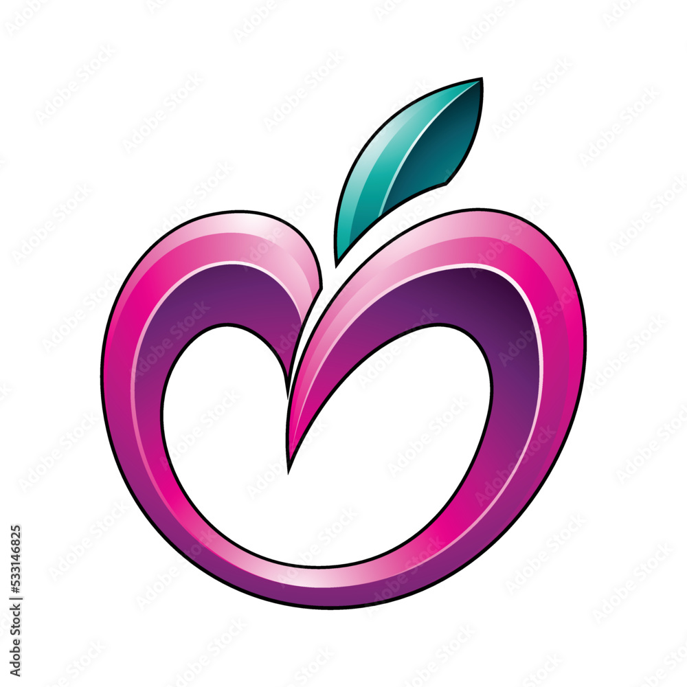 Apple Icon in Shades of Persian Green and Magenta Apple Icon in Shades of Persian Green and Magenta