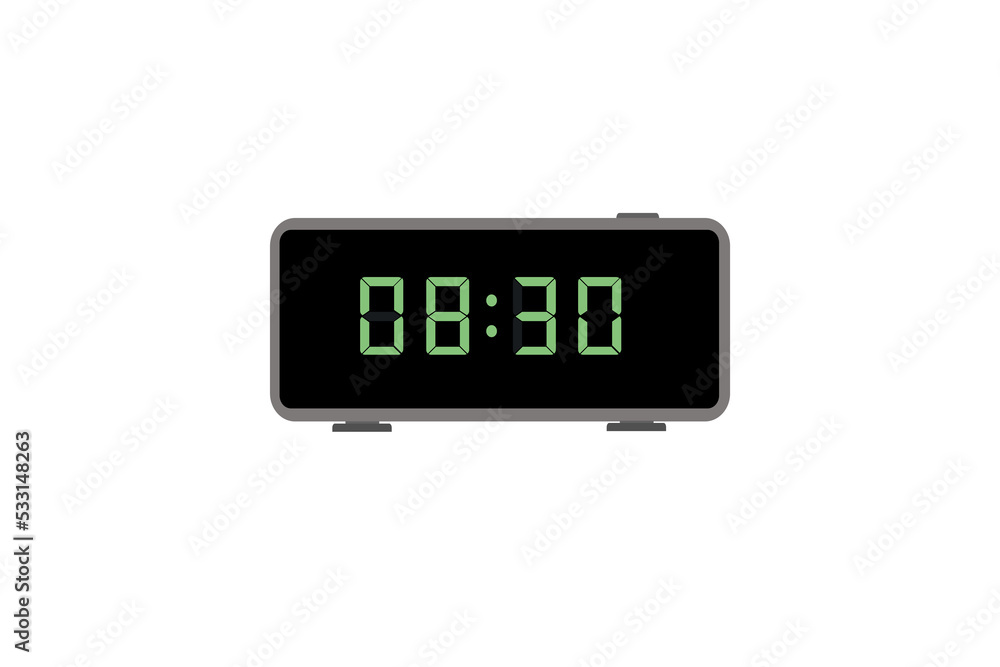 Electronic clock. Vector illustration on a white background Electronic clock. Vector illustration on a white background