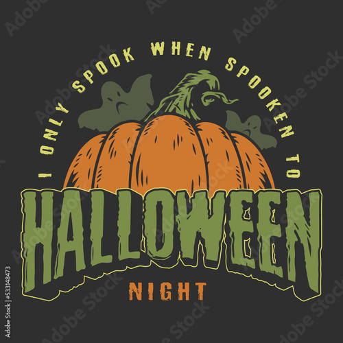 Halloween night label colorful vintage