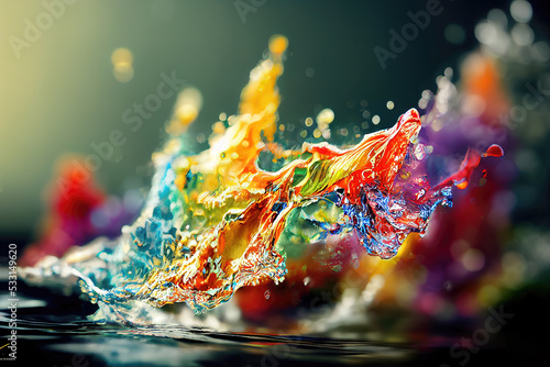 beautiful splash animation scene, water splash image photo