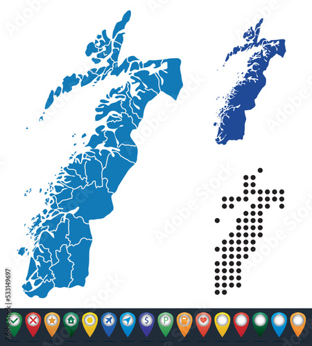 Set maps of Nordland region photo