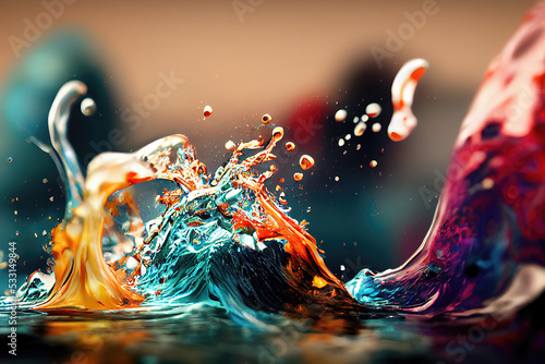 colorful wave incoming with different colors, happy colors photo