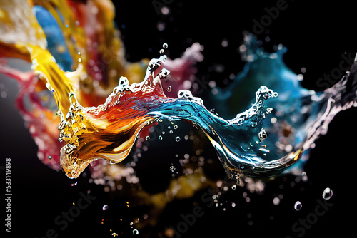 colorful creative splash in a rendered wave style photo