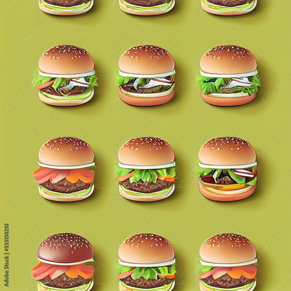 burger illustration with repeating patterns, illustration burger illustration with repeating patterns, illustration