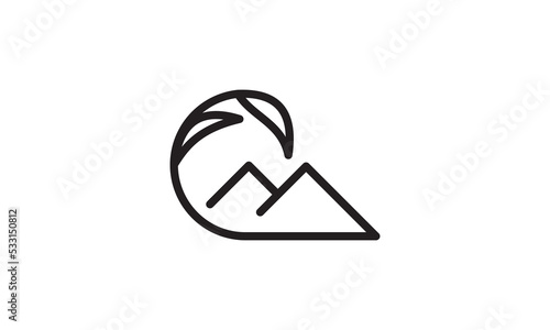 mountain leaf logo icon vector