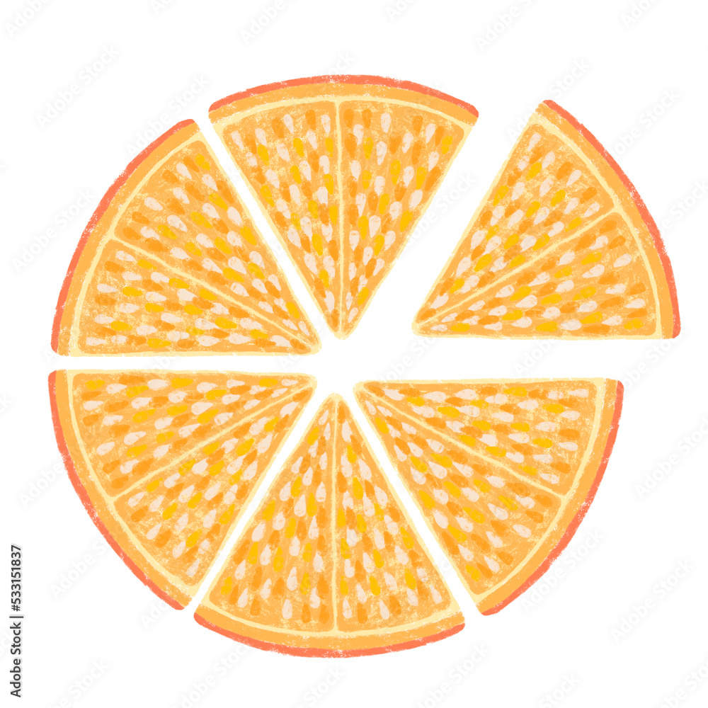 crayon crayon fractal 1fraction 6 orange fruit cute cartoon crayon crayon fractal 1fraction 6 orange fruit cute cartoon
