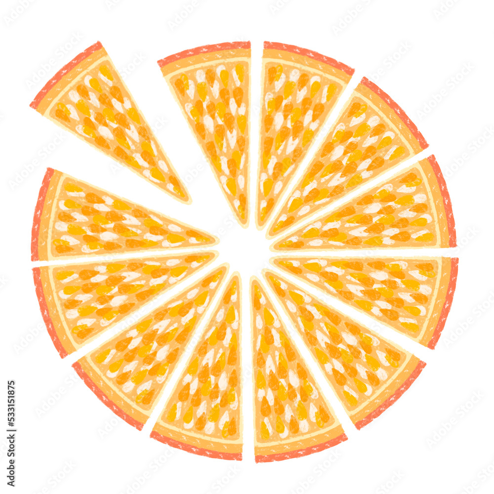 crayon crayon fractal 1fraction 12 orange fruit cute cartoon crayon crayon fractal 1fraction 12 orange fruit cute cartoon