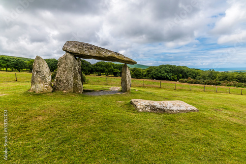 Wallpaper Mural A side view across the ancient burial chamber at Pentre Ifan in the Preseli hill