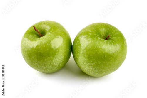 Granny smith apples, isolated on white background.