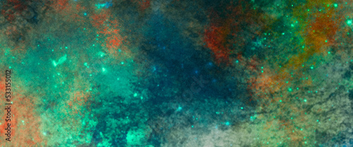 Abstract colorful background. Outer space. Frost and lights background. Nebula and stars in space. Abstract acrylic watercolor grunge paint background. © Aquarium