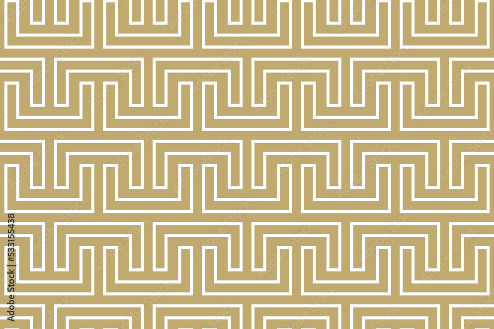 Vector seamless simple geometric pattern. Endless repeatable tracery. Symmetric creative beige background. Unusual textile print