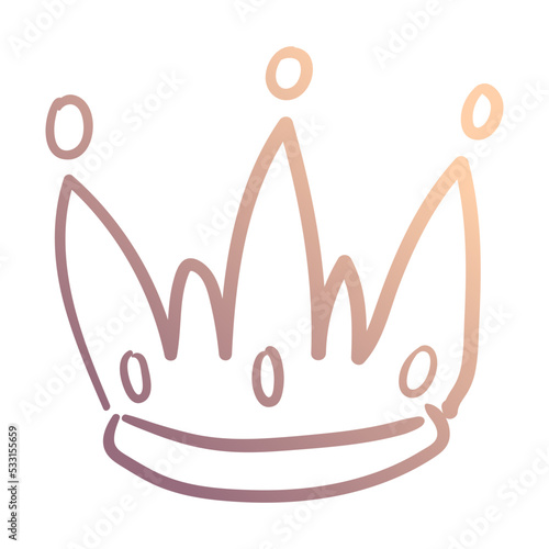 king crown doodle gradient