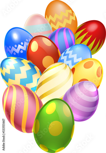 Easter Eggs Background Cartoon