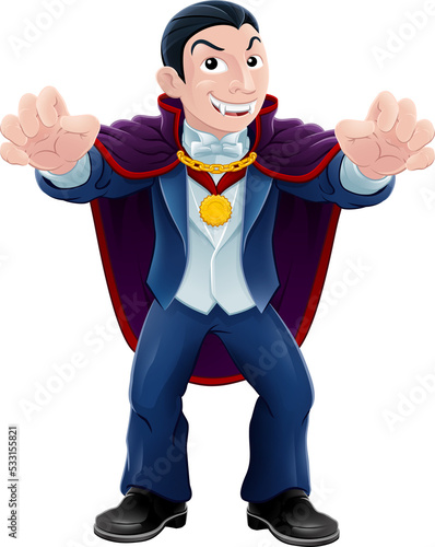 Vampire Count Dracula Halloween Cartoon Character photo