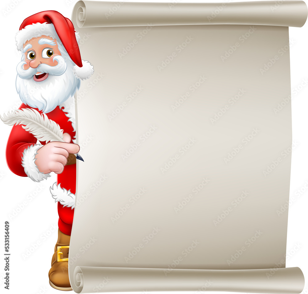 Santa Claus Christmas List Cartoon Stock Illustration Adobe Stock Santa Claus Christmas List Cartoon Stock Illustration Adobe Stock