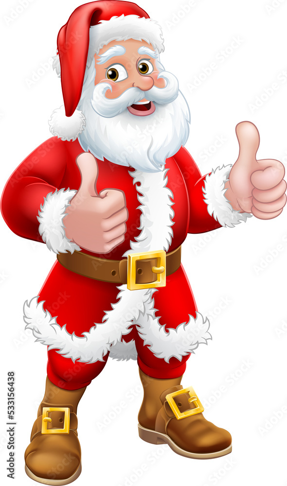 Santa Claus Christmas Cartoon Character Thumbs Up Santa Claus Christmas Cartoon Character Thumbs Up