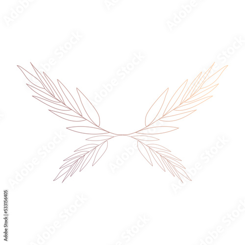 doodle leaf wedding decoration gradient
