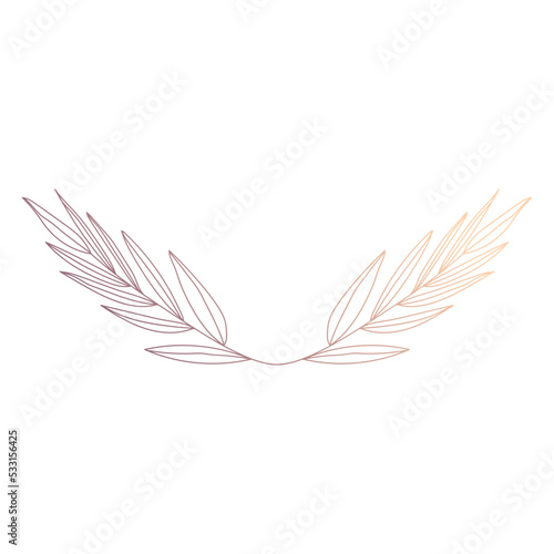 doodle leaf wedding decoration gradient