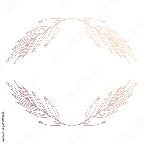 doodle leaf wedding decoration gradient