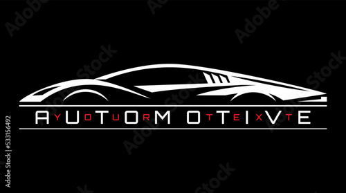 Stylish car on a black background. Element for design. Vector template for a business card