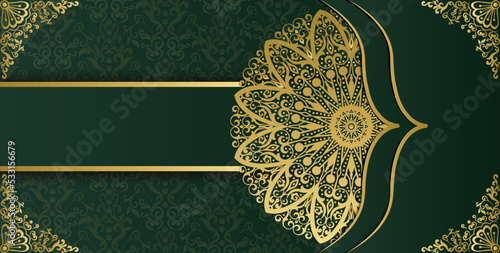 Ornamental invitation card with floral mandala. Royal gorgeous arabesque style invitation card.